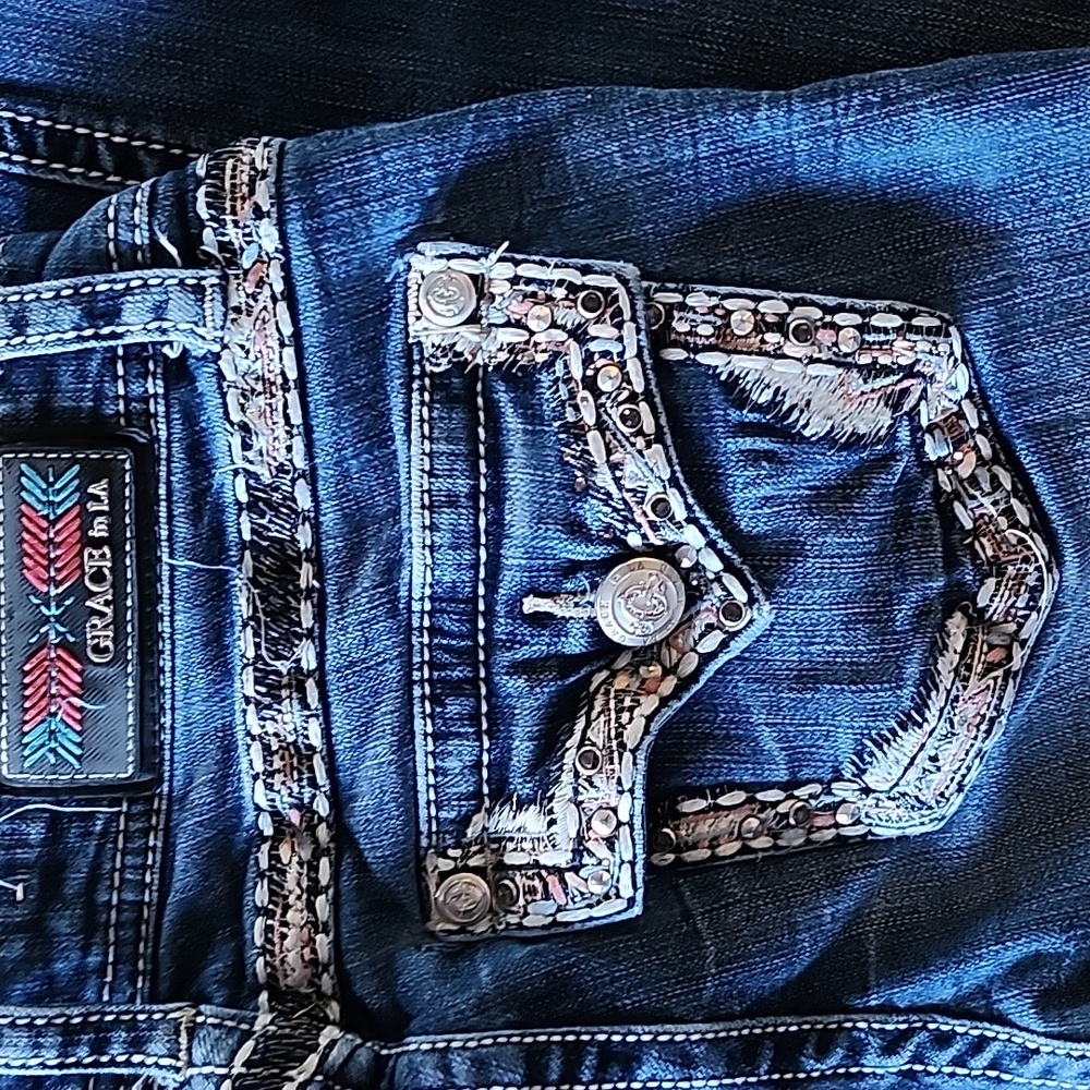 Grace In LA Skinny Ankle Jeans, Size  27 - Picture 2 of 14
